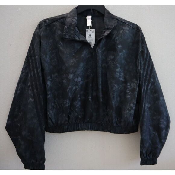 Adidas IM2439 Women Sz XL Black Future Icons 3-Stripes Woven 1/4 Zip Jacket - Picture 1 of 11